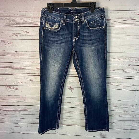 Vigoss The New York Capri Jeans Women's Size 6 (30 x 25) Mid Rise Embellished - Picture 2 of 15